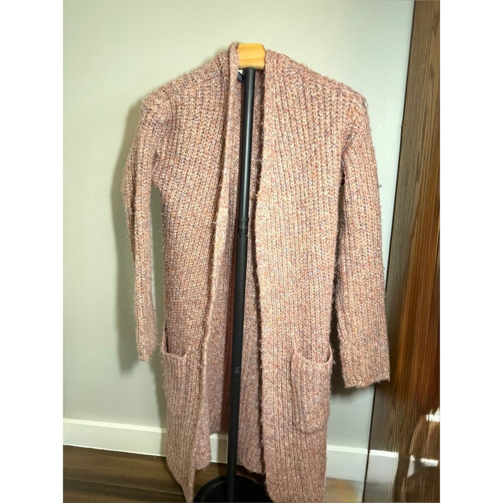 Universal Thread Blush Pink Bouclé Open-Front Long Cardigan